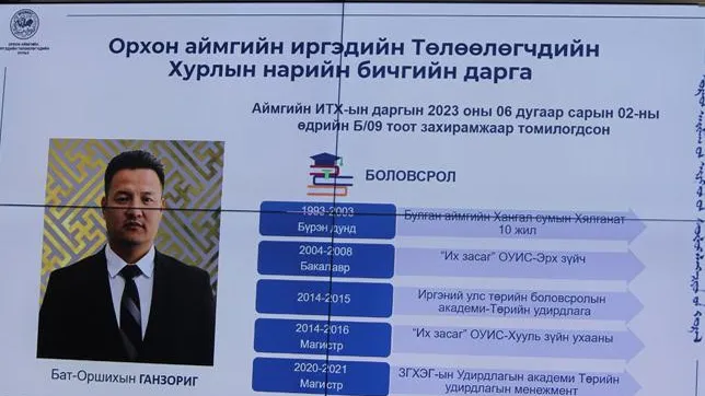 Б.Ганзоригийг аймгийн ИТХ-ын Нарийн бичгийн даргаар томилжээ